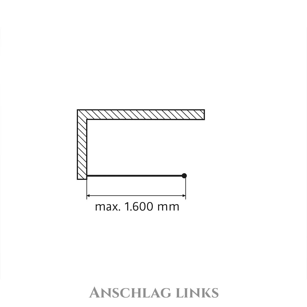 HSK Walk In Easy Comfort Duschabtrennung - Frontelement 1600 mm-Chromoptik-Mattierung mittig-Mit Edelglasbeschichtung