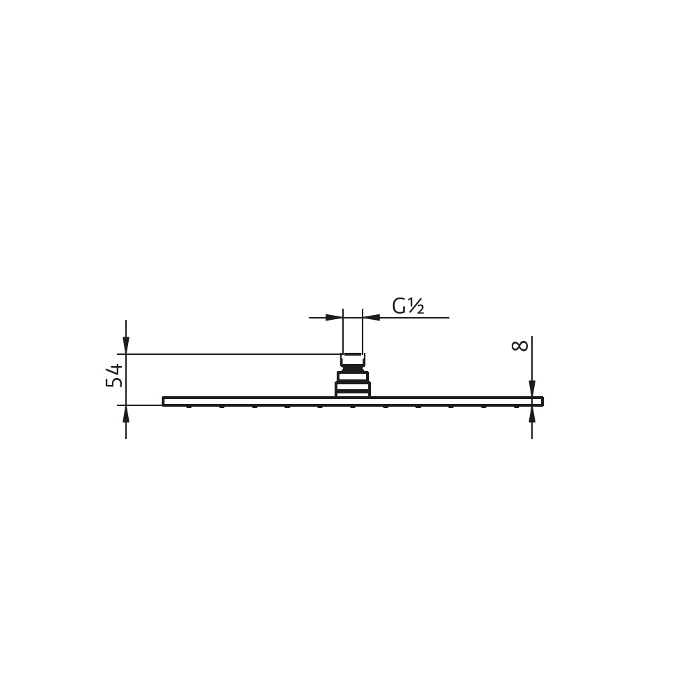 HSK Kopfbrause, eckig, flach, 400 x 400 mm