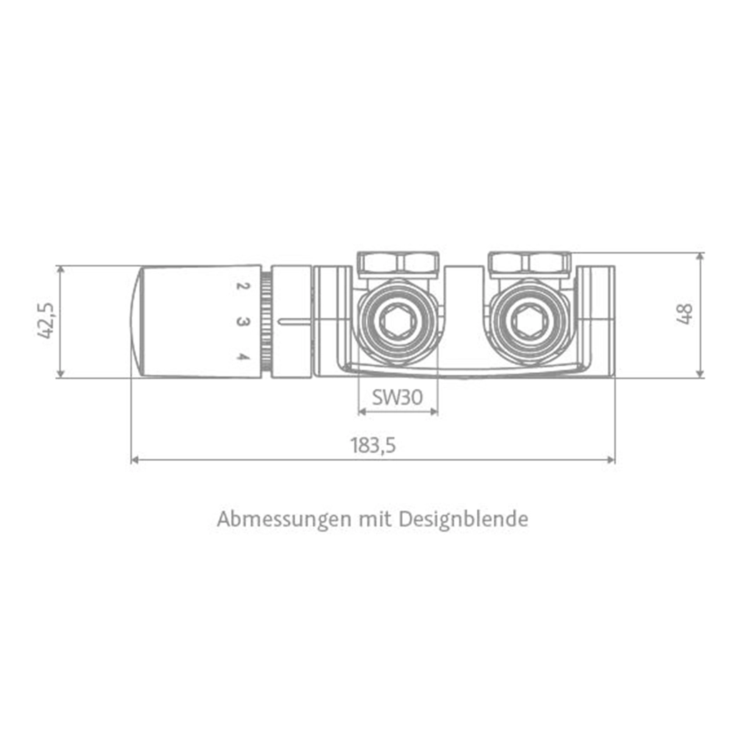 HSK Komplaktverntil Multiblock schwarz-matt 890840-68 Skizze 1