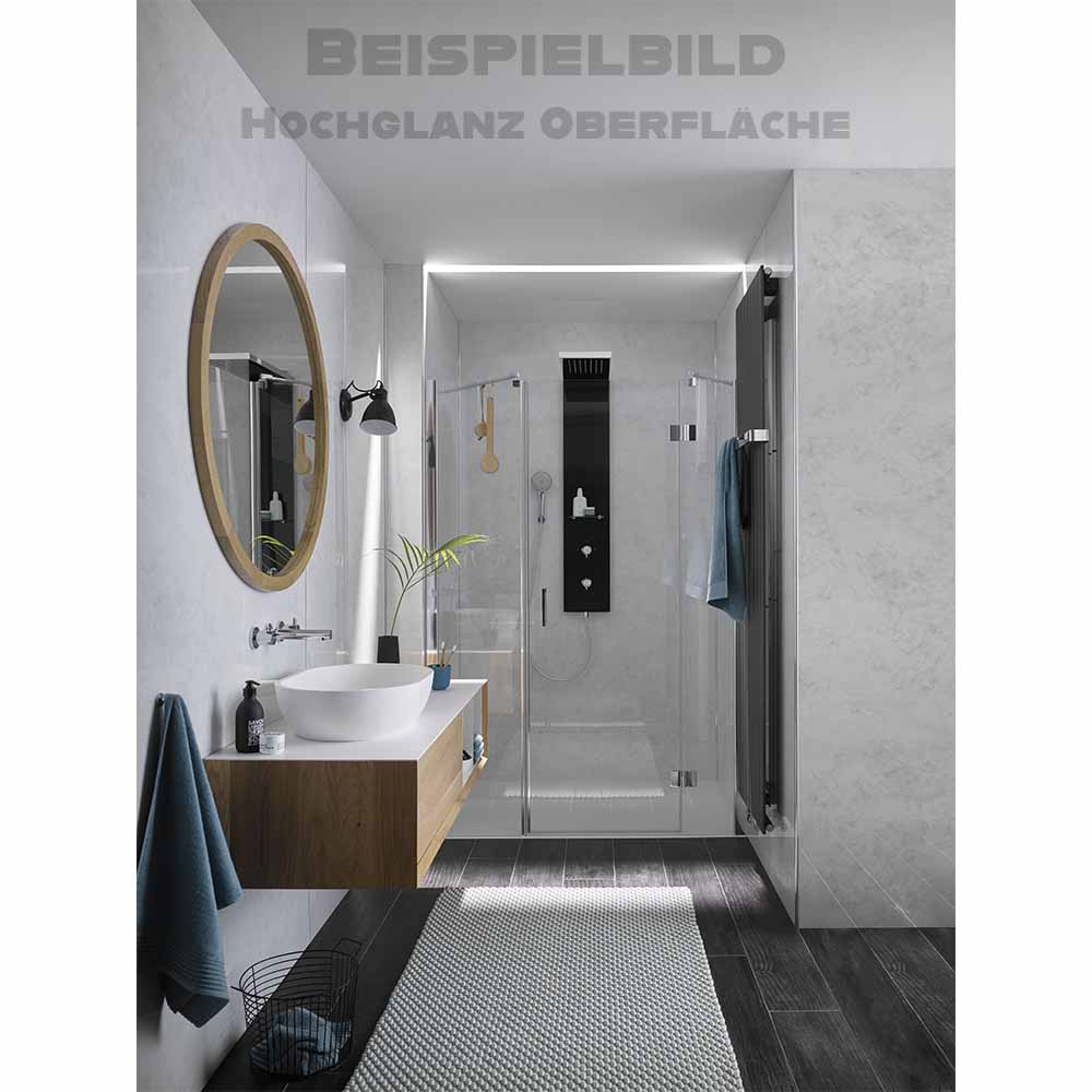 HSK RenoDeco Wandverkleidung | Designplatten | Hochglanz-Oberfläche 150 x 255 cm Uni, Titan-Grau (763)