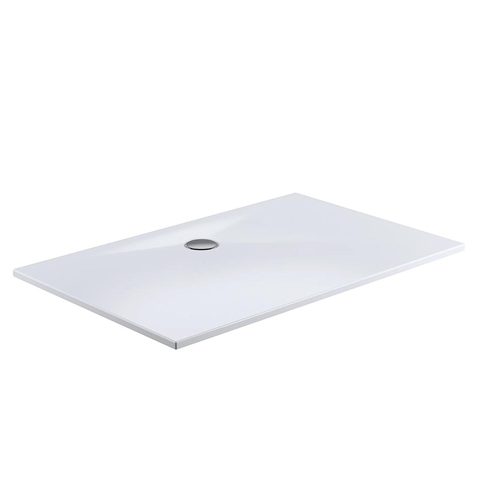 HSK Marmor-Polymer Rechteeck Duschwanne-plan-Weiß-90 x 120 cm-ohne Aquaproof-Dichtset-ohne AntiSlip-Beschichtung