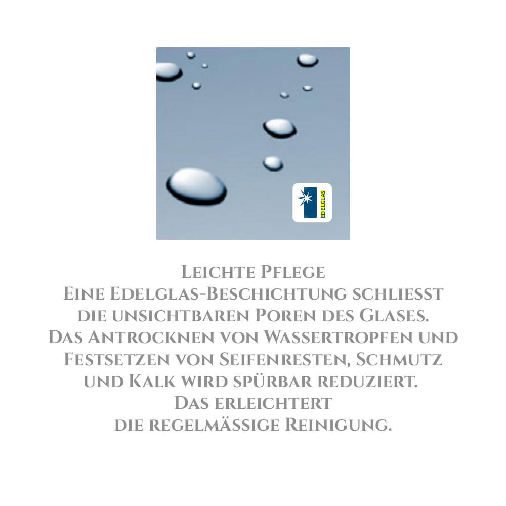 HSK Walk In Easy Frontelement-Duschabtrennung 900 mm-Alu Silber-matt-Klar Hell-mit Edelglasbeschichtung