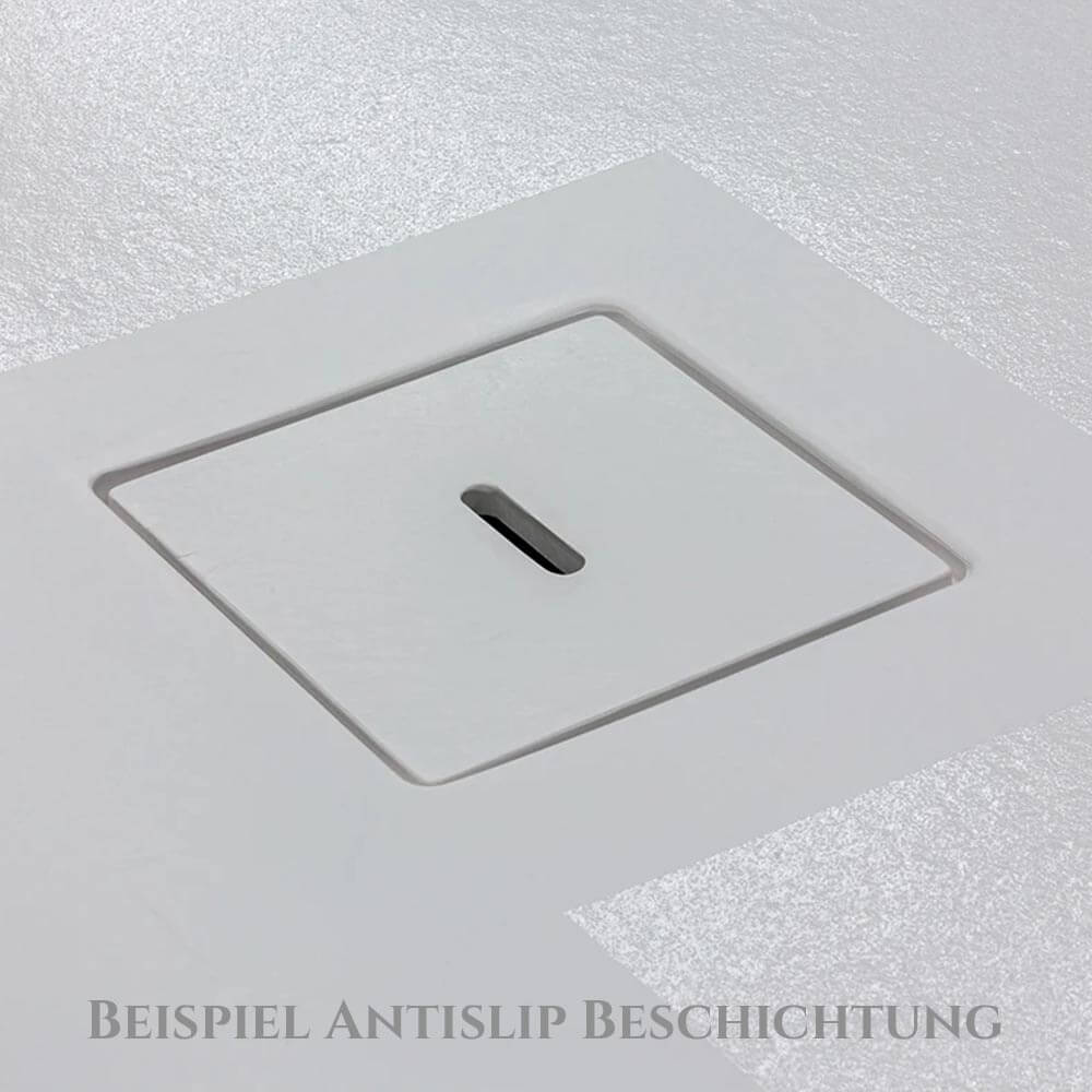 HSK Marmor-Polymer Rechteck Duschwanne Steinoptik 75 x 140 cm-weiß-mit AntiSlip-Beschichtung
