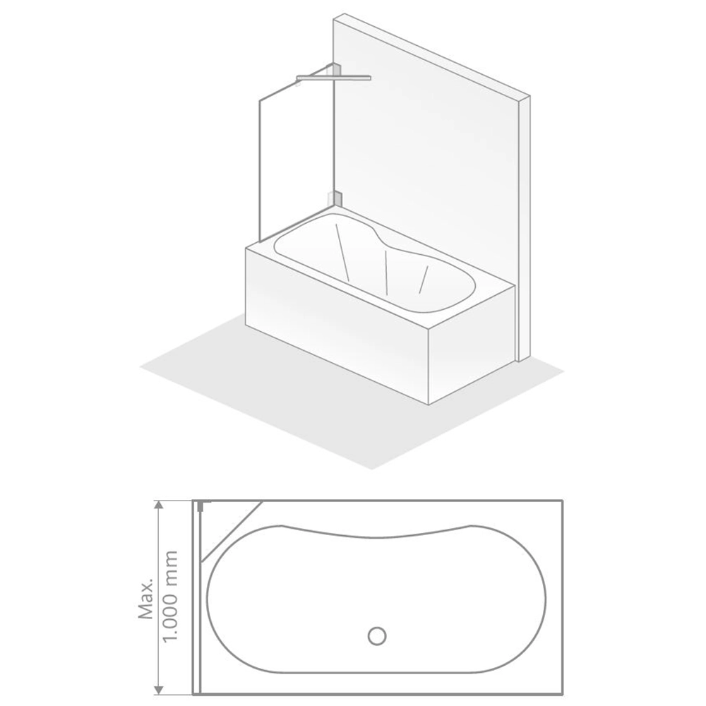 HSK K2.99 Seitenwand Linksanschlag-Mattglas-mit Edelglasbeschichtung